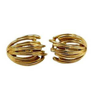 Vintage Givenchy New York gold tone statement earrings